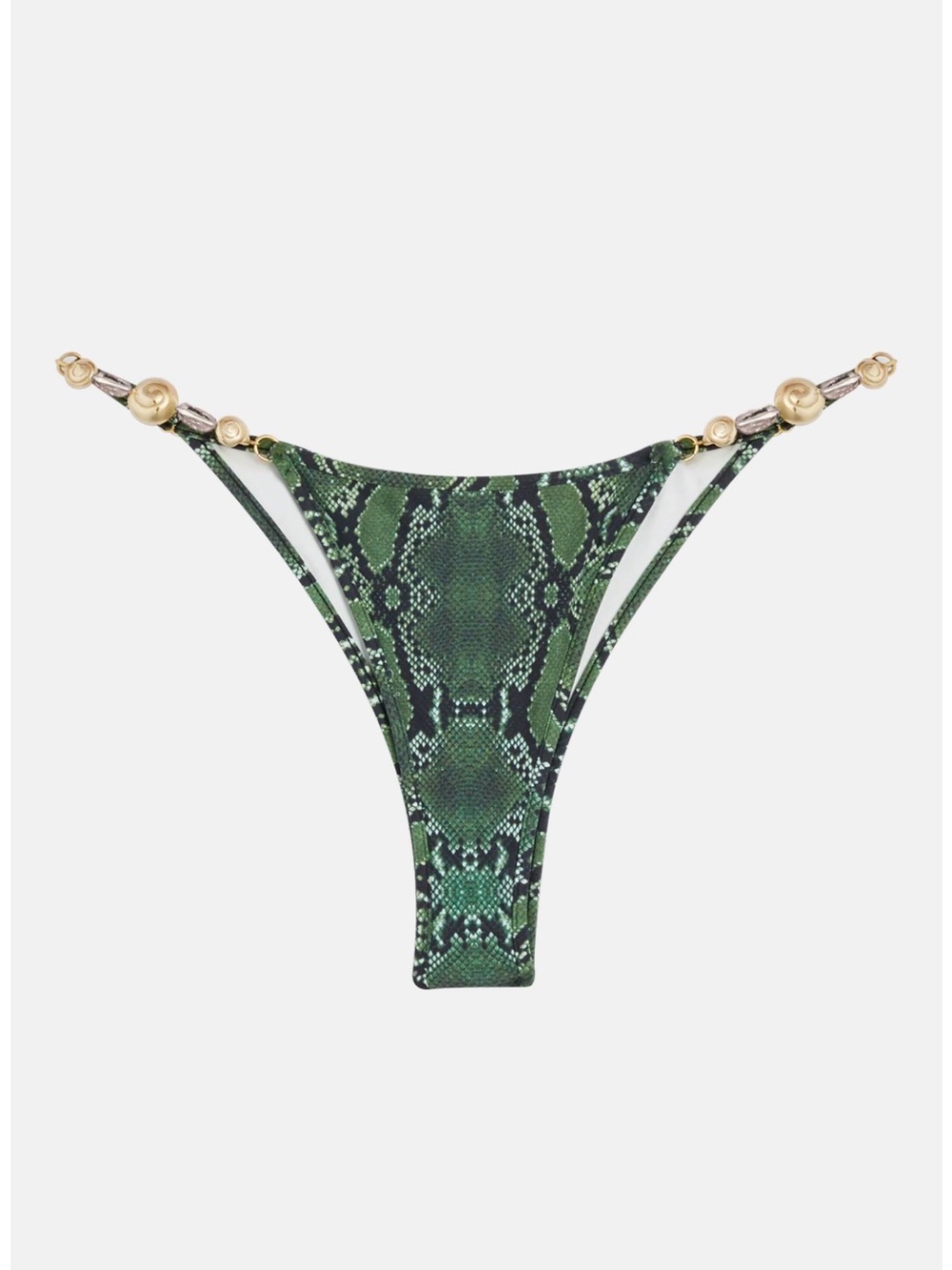 Reina Olga Splash Bikini Bottom Green Snake Print